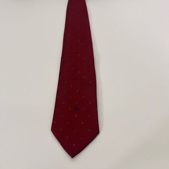 Dior Other - Christain Dior Dark Red with Blue Embroidered Logo Detail Tie